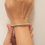 Load image into Gallery viewer, Filigree Natural Diamond Channel Bangle Bracelet: 14k Solid Gold Wedding Statement Jewelry, HRD Certified, Ready To Ship