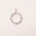 Load image into Gallery viewer, Circle Loop Halo Natural Diamond Pendant, 14k Solid Gold Stackable Minimalist Necklace, IGI Certified, Ready To Ship