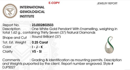 Teardrop Infinity Natural Diamond Pendant: 14k Solid Gold Enamel Cluster Stacking Necklace, IGI Certified, Ready To Ship