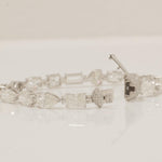 Load image into Gallery viewer, Solitaire Fancy Natural Diamond Tennis Bracelet: 14k Solid Gold Wedding Stacking Bracelet, HRD Certified, Ready To Ship