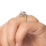 Load image into Gallery viewer, Floral Halo Cluster Natural Diamond Ring: 14k Solid Gold Engagement Proposal Jewellery, Certified Jewelry