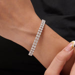 Load image into Gallery viewer, Double Row Natural Diamond Bangle: 14k Solid Gold Statement Jewellery, Certified Jewelry