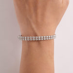 Load image into Gallery viewer, Double Row Natural Diamond Bangle: 14k Solid Gold Statement Jewellery, Certified Jewelry