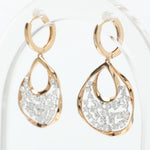 Load image into Gallery viewer, Teardrop Natural Diamond Dangle Earrings: 14k Solid Gold Drop Huggie Earrings, Certified Jewelry