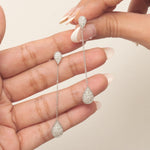 Load image into Gallery viewer, Teardrop Chain Natural Diamond Drop Earrings: 14k Solid Gold Long Dangle Earrings, Certified Earrings