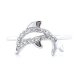 Load image into Gallery viewer, Dolphin Natural Diamond Stackable Animal Ring: 14k Solid Gold Fish Jewellery, Certified Jewelry