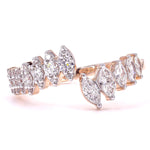 Load image into Gallery viewer, Lab Grown Marquise Diamond Open Band Ring: 14k Solid Gold Split Band Ring, Everyday Jewellery, Certified Jewelry