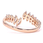 Load image into Gallery viewer, Lab Grown Marquise Diamond Open Band Ring: 14k Solid Gold Split Band Ring, Everyday Jewellery, Certified Jewelry