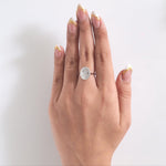 Load image into Gallery viewer, Oval Cluster Natural Diamond Ring: 14k Solid Gold Geometric Everyday Jewellery, Certified Jewelry