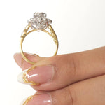 Load image into Gallery viewer, Floral Halo Cluster Natural Diamond Ring: 14k Solid Gold Engagement Proposal Jewellery, Certified Jewelry