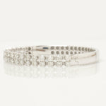Load image into Gallery viewer, Double Row Natural Diamond Bangle: 14k Solid Gold Statement Jewellery, Certified Jewelry
