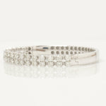 Load image into Gallery viewer, Double Row Natural Diamond Bangle: 14k Solid Gold Statement Jewellery, Certified Jewelry