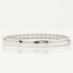 Load image into Gallery viewer, Double Row Natural Diamond Bangle: 14k Solid Gold Statement Jewellery, Certified Jewelry