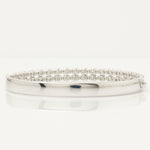 Load image into Gallery viewer, Double Row Natural Diamond Bangle: 14k Solid Gold Statement Jewellery, Certified Jewelry