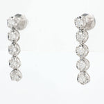 Load image into Gallery viewer, Linear Natural Diamond Drop Earrings: 14k Solid Gold Minimal Dangle Earrings, Certified Jewelry