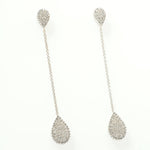 Load image into Gallery viewer, Teardrop Chain Natural Diamond Drop Earrings: 14k Solid Gold Long Dangle Earrings, Certified Earrings