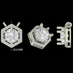 Load image into Gallery viewer, Hexagon Halo Solitaire Natural Diamonds Minimal Necklace: 14k Solid Gold Geometric Stacking Jewellery, Certified Jewelry