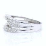 Load image into Gallery viewer, Triple Row Natural Diamond Band Ring: 14k Solid Gold Multi Row Wedding Jewellery, Certified Jewelry