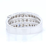 Load image into Gallery viewer, Triple Row Natural Diamond Band Ring: 14k Solid Gold Multi Row Wedding Jewellery, Certified Jewelry