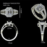 Load image into Gallery viewer, IGI Certified Emerald Cut Halo Lab Grown Diamond Wedding Ring: 14k Solid Gold Split Shank Bridal Jewelry
