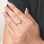 Load image into Gallery viewer, Oval Solitaire Cluster Natural Diamond Ring, 14k Solid Gold Proposal Wedding Ring, Certified Jewelry