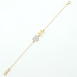 Load image into Gallery viewer, Heart Initial Natural Diamond Bracelet: 14k Solid Gold Personalized Letter Bracelet, Minimalist Custom Chain Jewelry, Ready To Ship