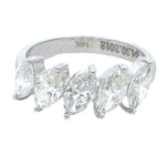 Load image into Gallery viewer, 14k Gold Marquise Natural Diamond Ring: Half Eternity Engagement Stack Band, Certified Jewelry