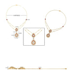 Load image into Gallery viewer, Natural Pear Diamond Halo Ruby Bridal Necklace: 14k Solid Gold Double Drop Gemstone Jewellery, Certified Jewelry