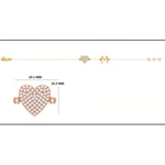 Load image into Gallery viewer, Heart Initial Natural Diamond Bracelet: 14k Solid Gold Personalized Letter Bracelet, Minimalist Custom Chain Jewelry, Ready To Ship