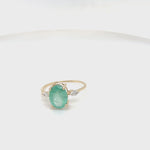 Load and play video in Gallery viewer, Oval Emerald Diamond Ring