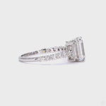 Load and play video in Gallery viewer, Emerald Cut Three Stone Diamond Ring