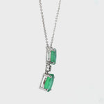 Load and play video in Gallery viewer, Emerald Diamond Drop Necklace