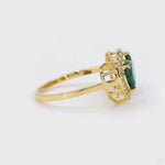 Load and play video in Gallery viewer, Heart Shape Natural Emerald Diamond Ring