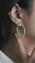 Load and play video in Gallery viewer, Inside Out Diamond Hoop Earrings