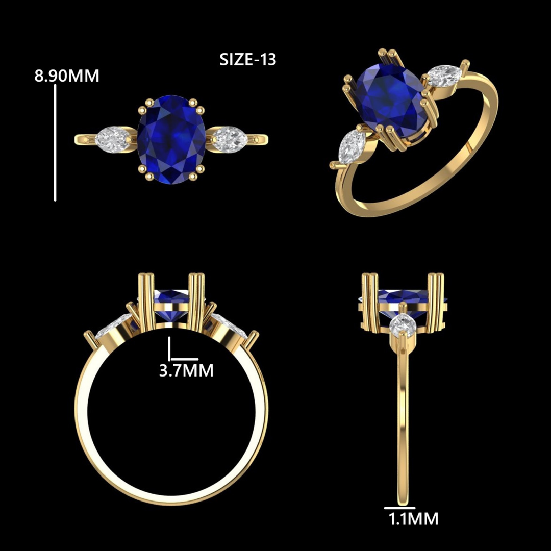 Oval Sapphire Diamond Ring