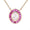 Load image into Gallery viewer, Oval Diamond Necklace with halo set ruby
