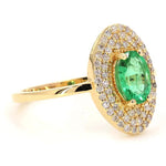 Load image into Gallery viewer, Natural Oval Emerald Halo Diamond Ring
