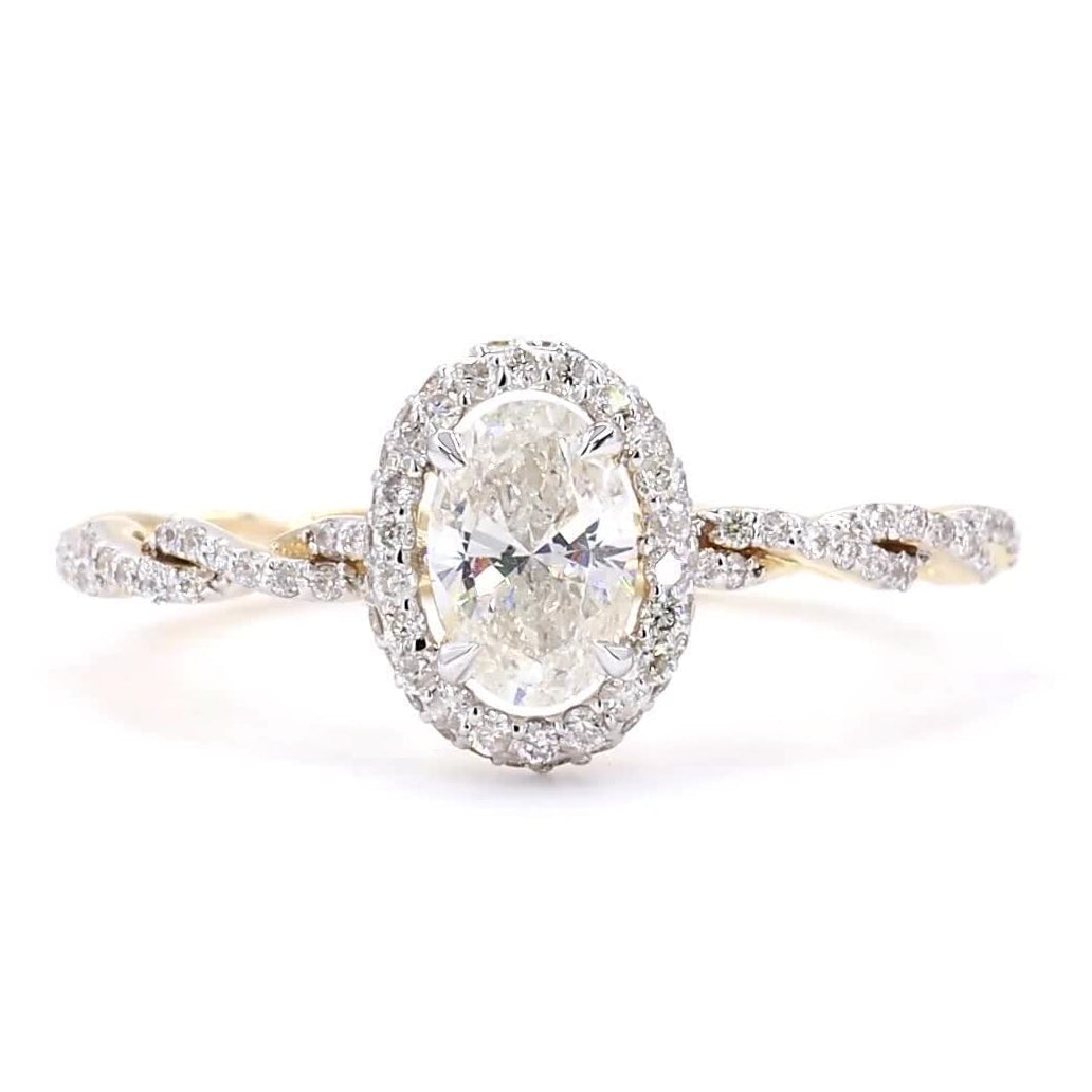 Oval Halo Diamond Ring
