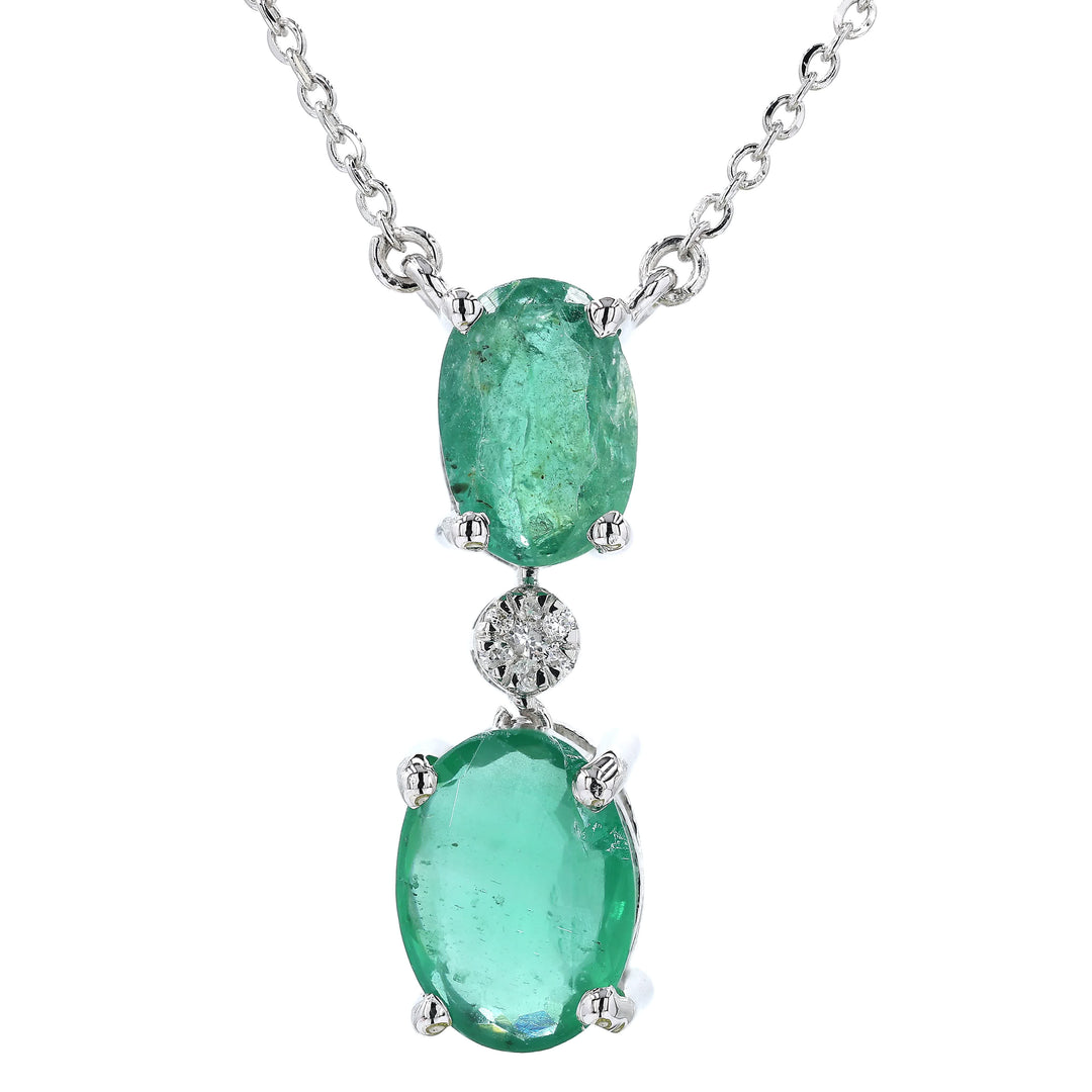 Emerald Diamond Drop Necklace