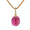 Load image into Gallery viewer, Oval Pink Tourmaline Diamond Pendant Necklace
