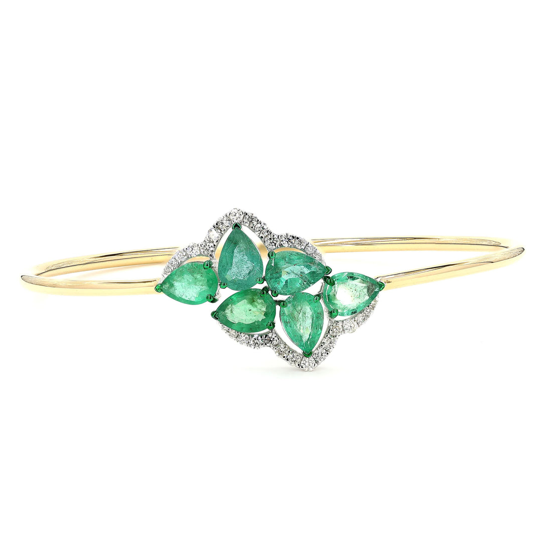 Pear Shape Emerald Dimond Bangle