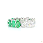 Load image into Gallery viewer, Oval Emerald Diamond Eternity Band Ring
