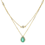 Load image into Gallery viewer, Layered Emerald Diamond Necklace
