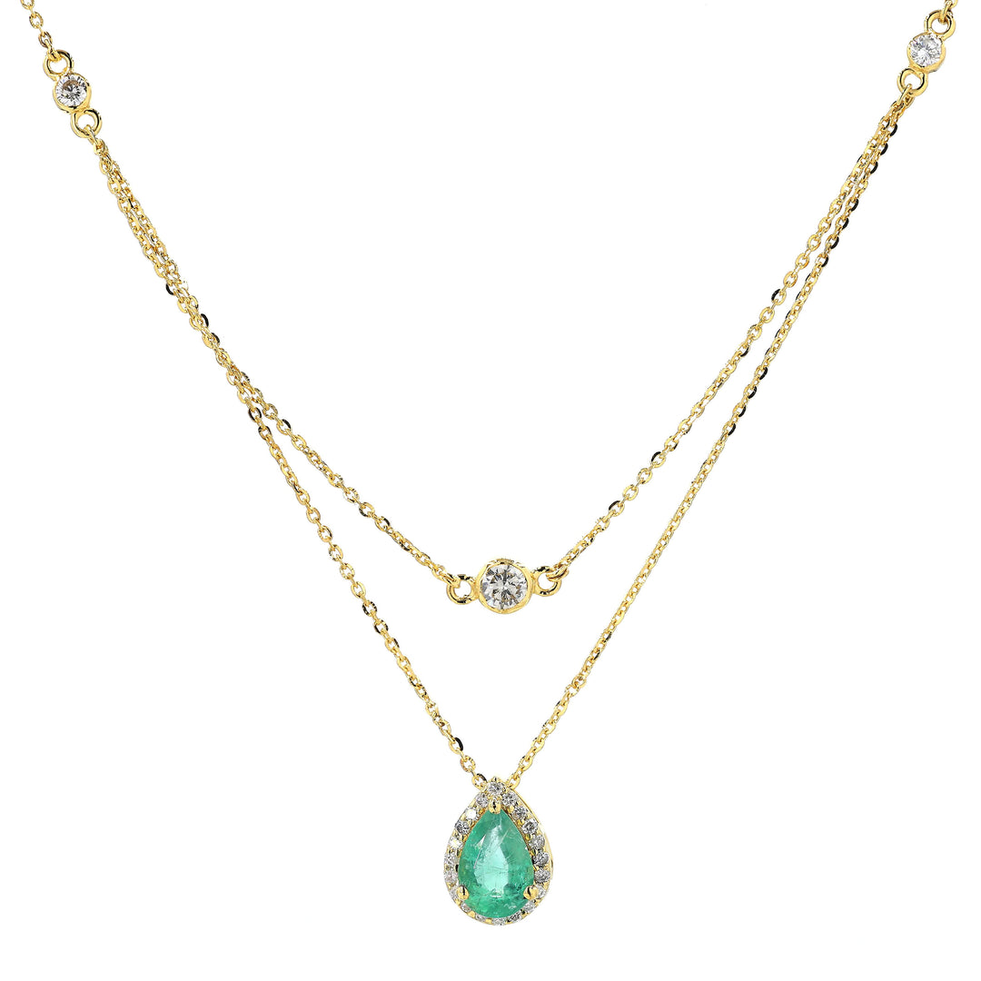 Layered Emerald Diamond Necklace