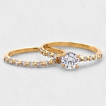 Load image into Gallery viewer, Natural Solitaire Ring With Supporting Band
