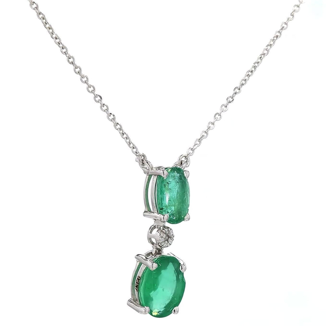 Emerald Diamond Drop Necklace