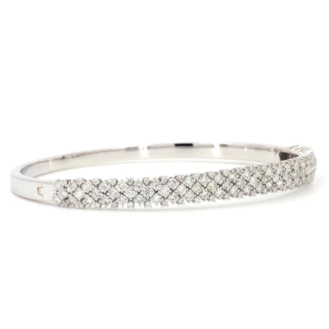 Pavé Lattice Diamond Bangle Bracele