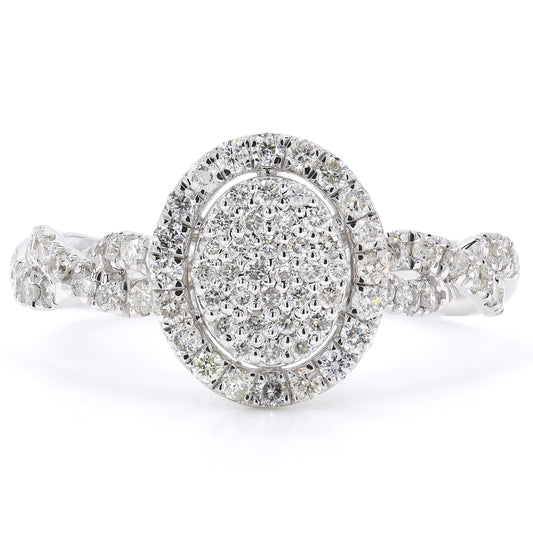 Cluster Diamond Halo Ring