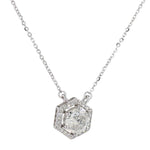 Load image into Gallery viewer, Hexagon Halo Solitare Pendant Necklace
