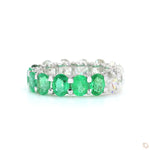 Load image into Gallery viewer, Oval Emerald Diamond Eternity Band Ring
